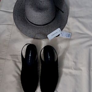 Karen Scott Summer Shoes size 91/2 Black, a Packable Sonoma hat attached tags